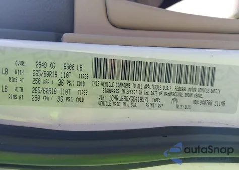 2016 Jeep Grand Cherokee Limited from USA, damaged, VIN 1C4RJEBGXGC418571